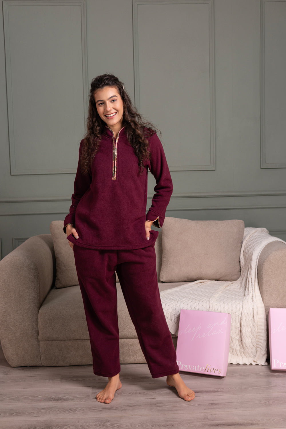 Wine polar Winter pj set