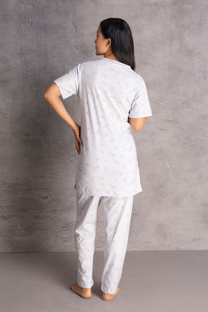 Hip covering Floral Cotton pj set