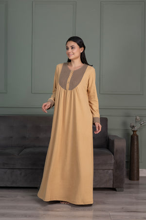 Elegant Woollen Nighty in Beige