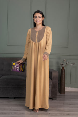 Elegant Woollen Nighty in Beige