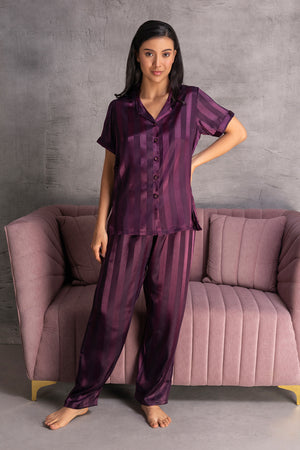 Stripe satin Classic Pj set