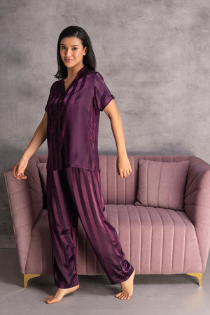 Stripe satin Classic Pj set