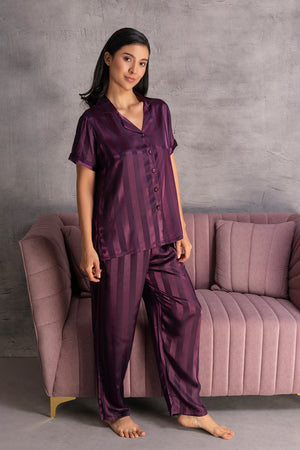 Stripe satin Classic Pj set