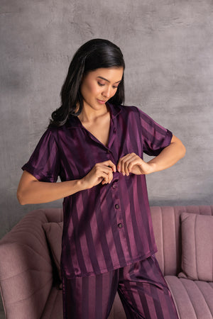 Stripe satin Classic Pj set