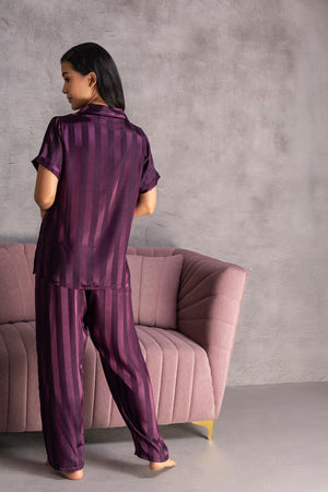 Stripe satin Classic Pj set