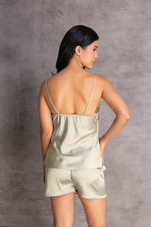 Nighty, Robe, Pj, Shorts & top - 5piece set in satin