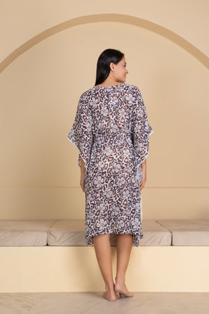 Floral Chiffon Printed Kaftan