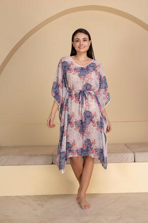 Floral Chiffon Beach Kaftan