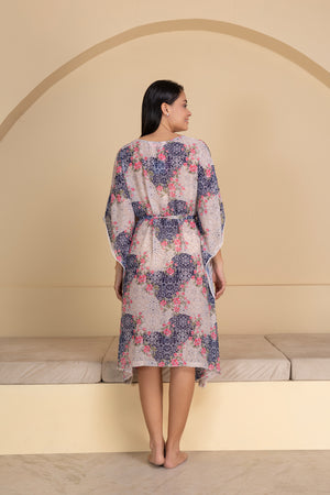 Floral Chiffon Beach Kaftan