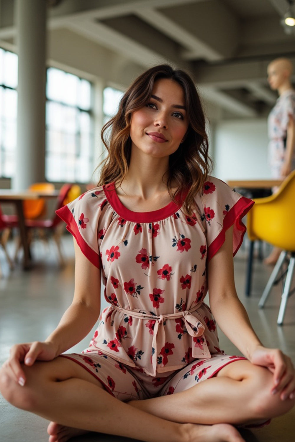 Glamour floral chiffon set