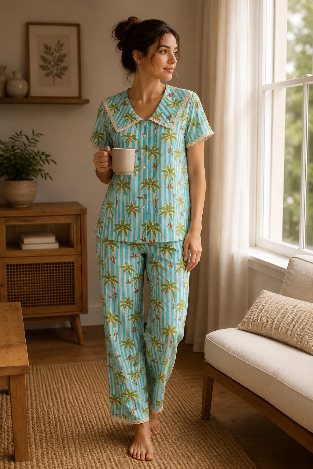 Tropical Breeze Cotton Pajama Set