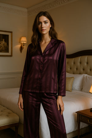 Bordeaux Reserve Satin Night Suit