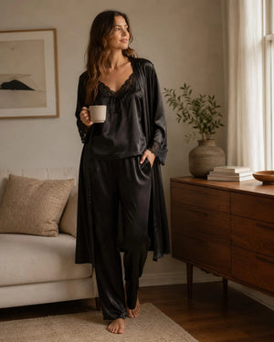 Midnight Luxe Satin Trio Set