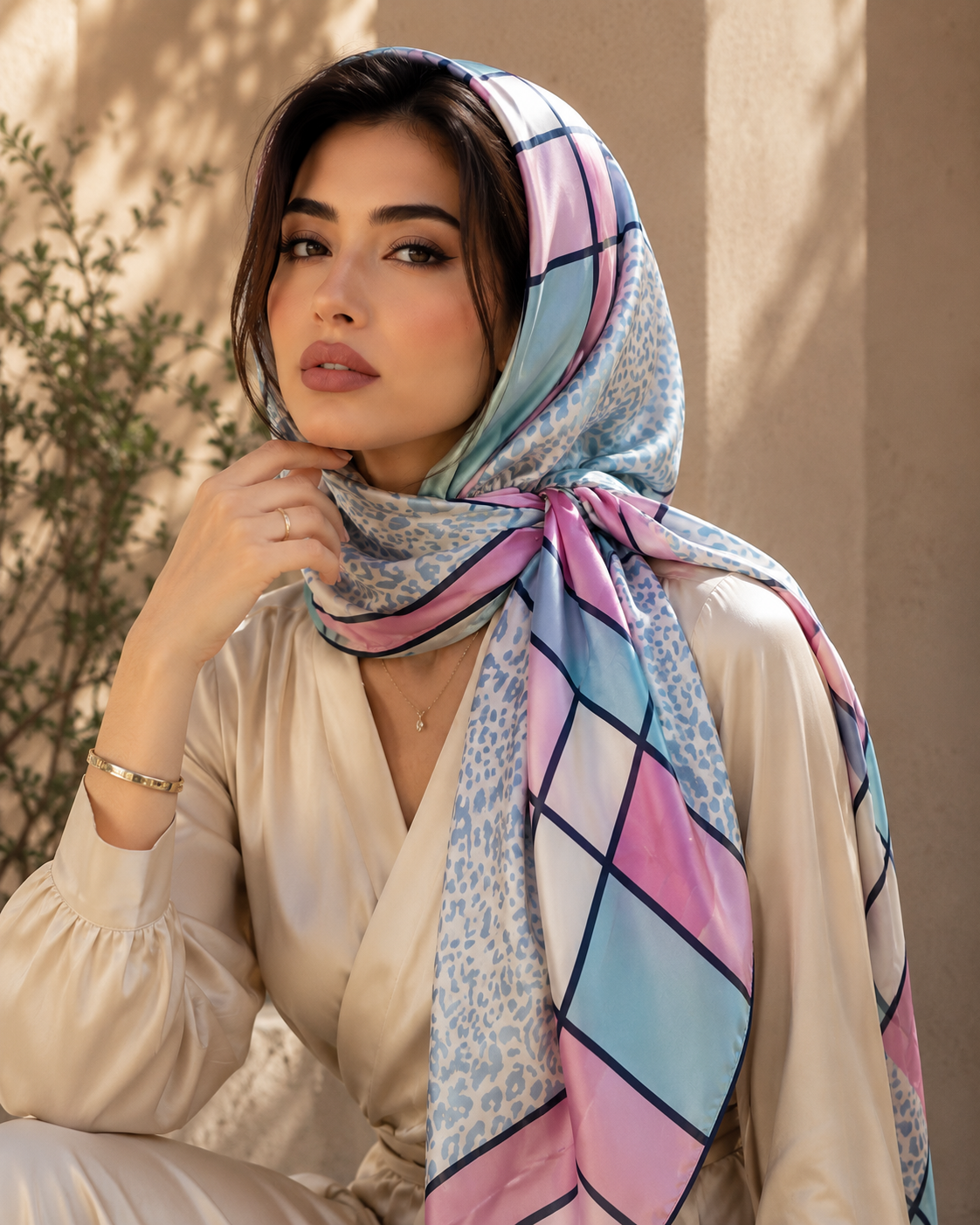 Azure Wave Silk Satin Hijab