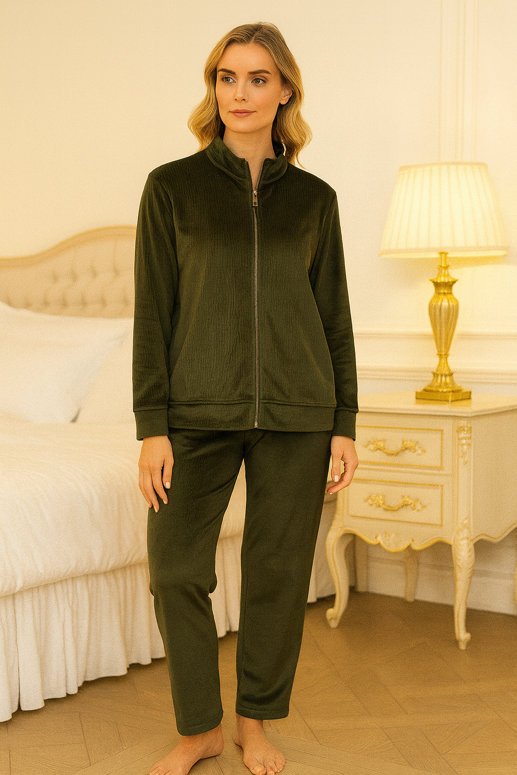 Stripe velvet Track suit