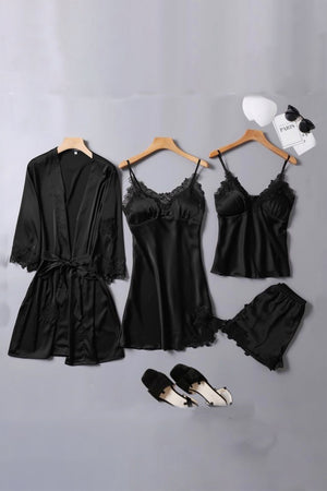 Classic Black Babydoll, Robe, slip & Shorts