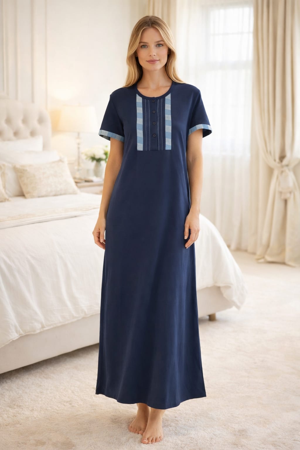 Soft Nighty in  Blue Hosiery