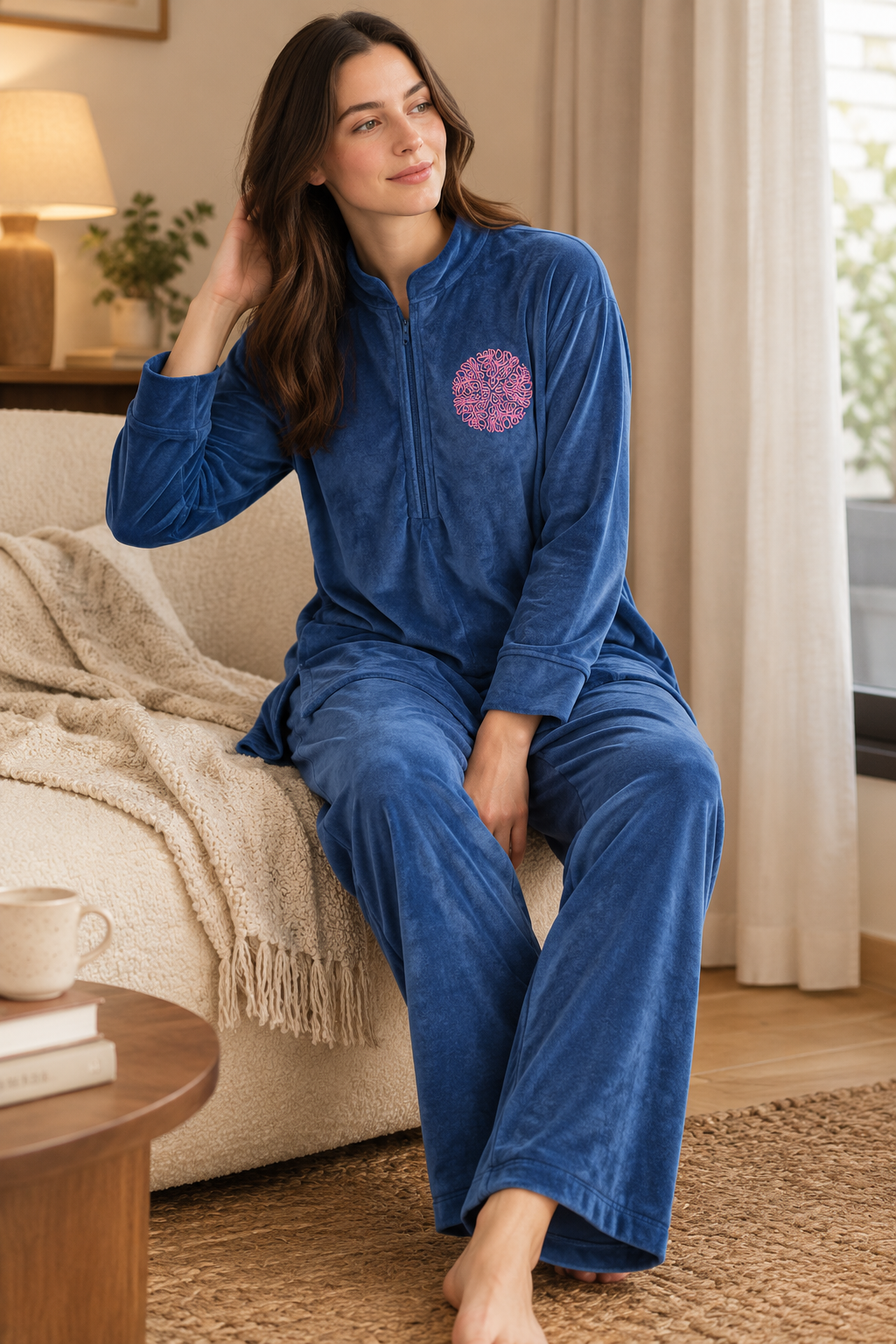 Royal Azure – The Velour Elegance Co-ord Set