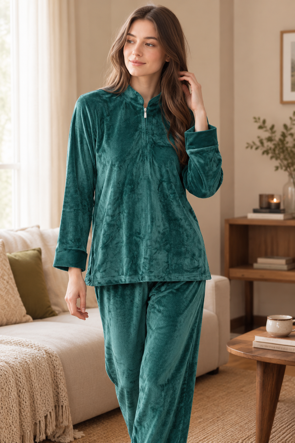 Cloudelle Luxe – Oatmeal Teddy Fleece Loungewear Set