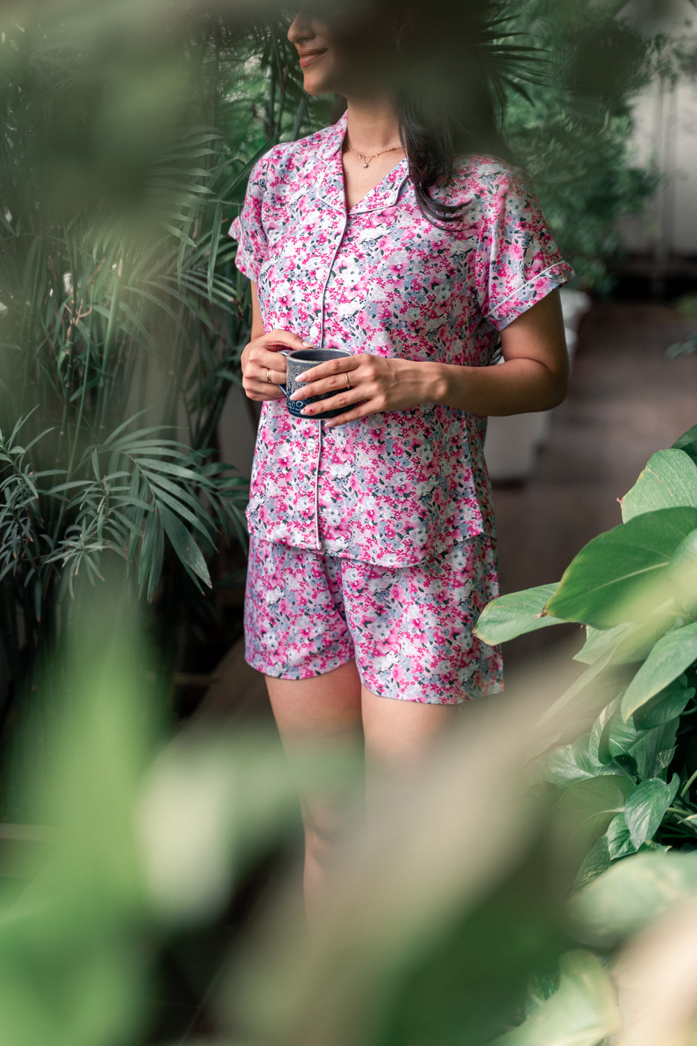 Floral Cotton shorts set