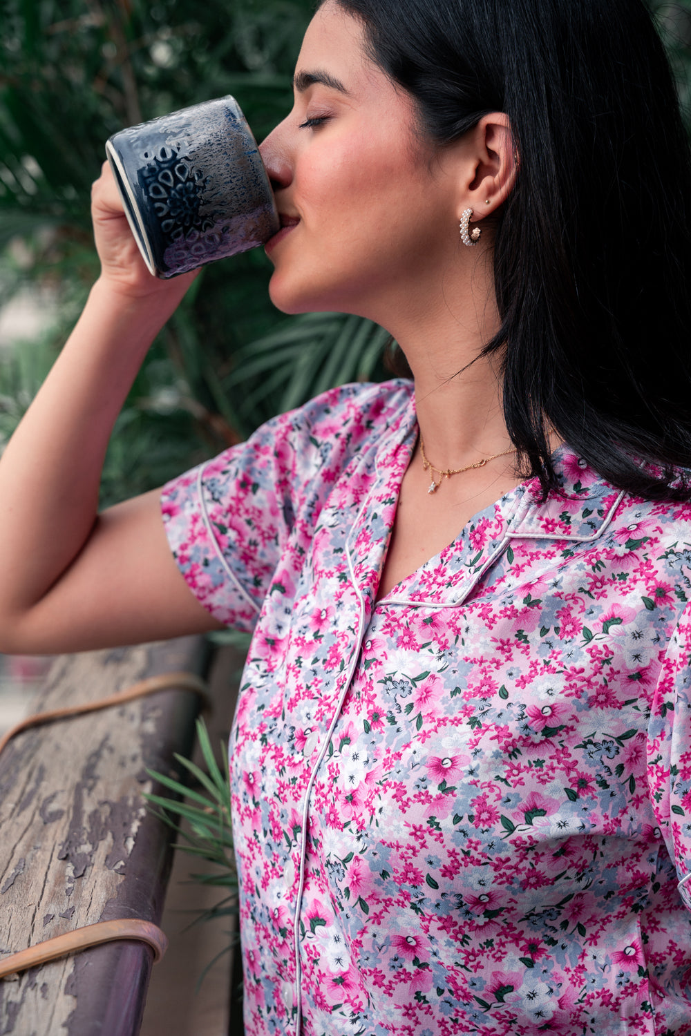 Floral Cotton shorts set