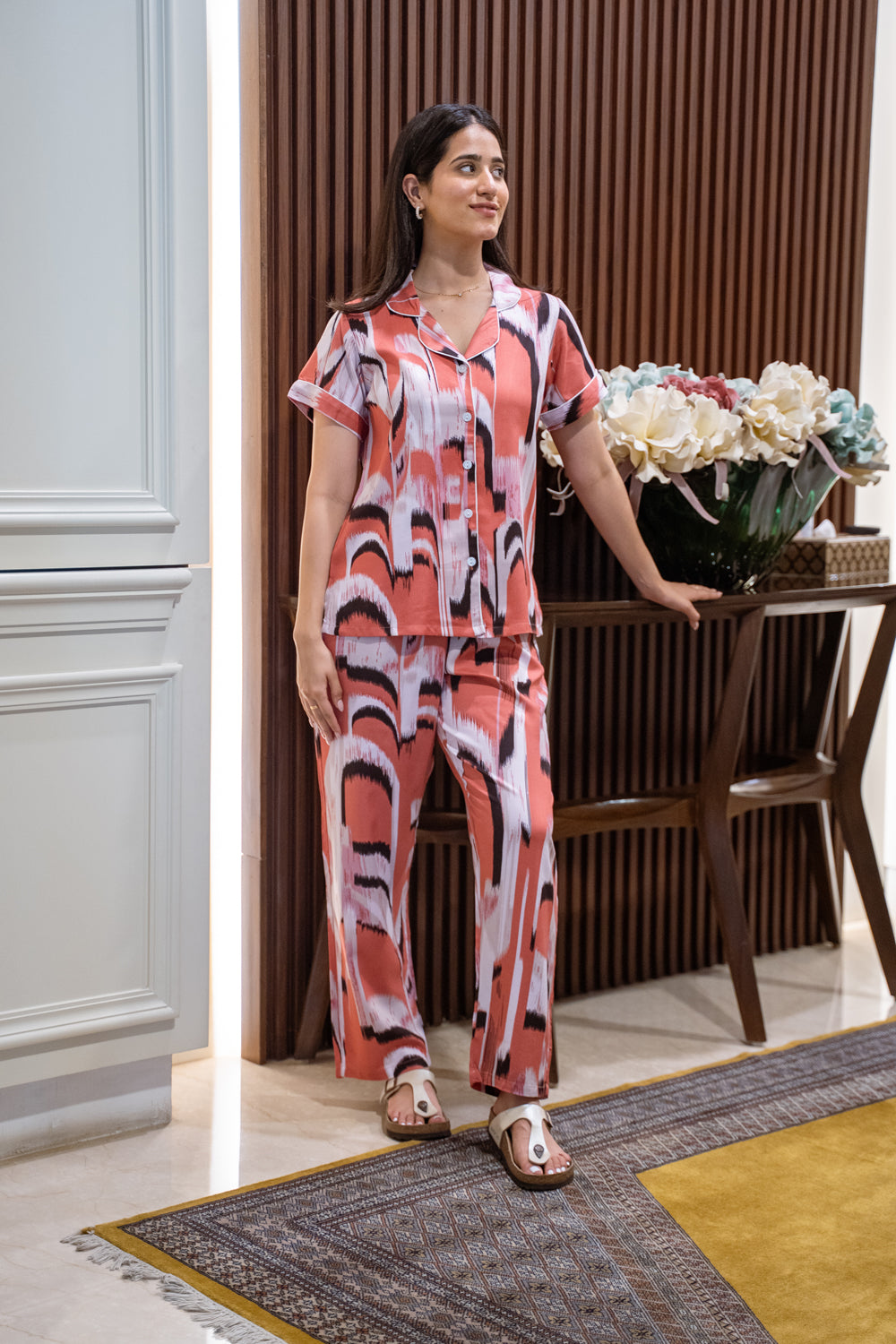 Printed pj set in Rayon