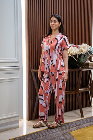 Printed pj set in Rayon