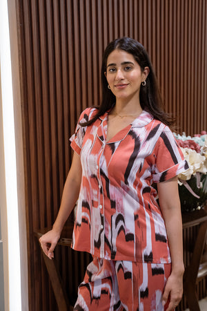 Printed pj set in Rayon