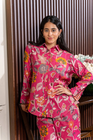 Floral Co-ord set with Gold buttons