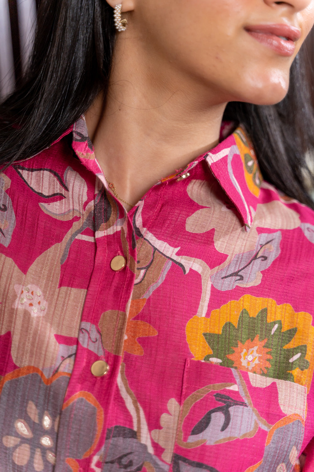 Floral Co-ord set with Gold buttons