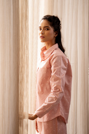 Pink Cotton Polka Co-Ord Set