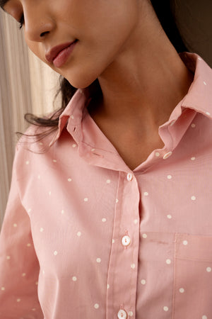 Pink Cotton Polka Co-Ord Set