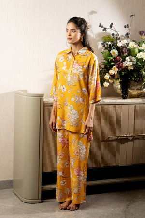 Mustard Spring Floral Co-ord Set