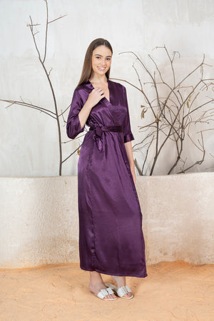 Winter Nightgown set in Silky Satin