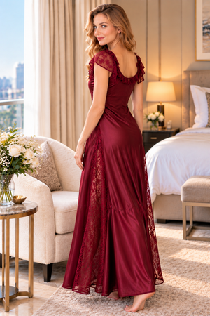The Bordeaux Romance 1448 Satin Nightgown