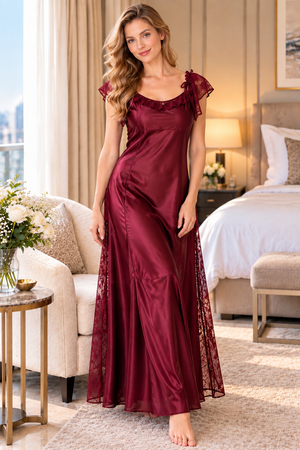 The Bordeaux Romance 1448 Satin Nightgown