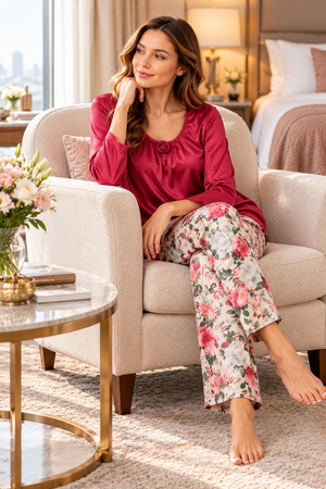 The Rosetta Satin Night Suit