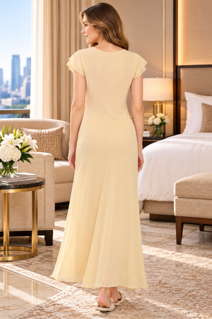 The Layered Chiffon Champagne Grace Nighty