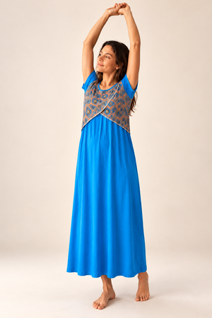 Mother’s Embrace Nursing Nighty Cobalt Blue