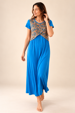 Mother’s Embrace Nursing Nighty Cobalt Blue