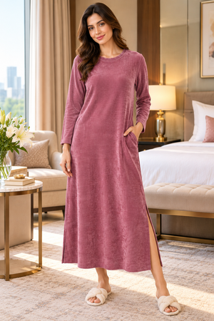 The Soft Indulgence Velour Chord Dress