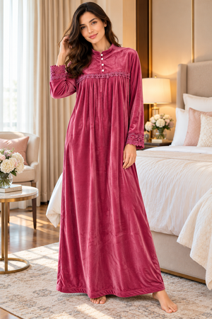 The Soft Embrace Rose Petal Nighty in Velour
