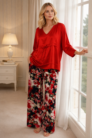 Crimson Garden Lounge Co-ord Set
