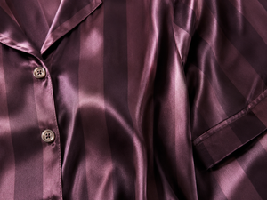 Midnight Amethyst Satin Stripe Pajama Set
