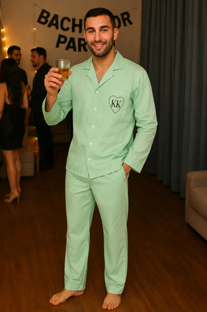 Mint Green Customised Pj’s Cotton Party Pj Set