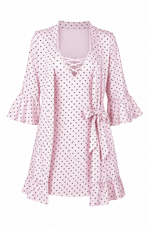 Self-Love Polka-Dot Short Nightgown Set