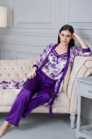 Royal Amethyst Satin Lounge Set