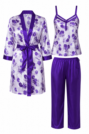Royal Amethyst Satin Lounge Set