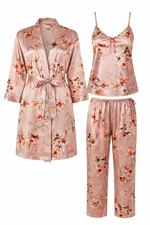 Dreams of Heaven Fleur Royale Satin Lounge Set