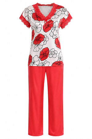 Wild Poppy Satin Nightsuit